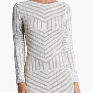 Dress the Population Emery Sequined Bodycon Dress White XL